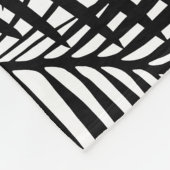 Moderne zwarte en witte tropische palmbladreuzel fleece deken (Hoek)