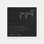 Moderne zwarte en witte trouw servetten (Voorkant)