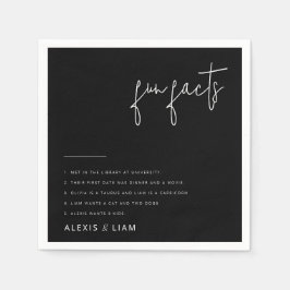 Moderne zwarte en witte trouw servetten