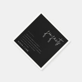 Moderne zwarte en witte trouw servetten (Hoek)