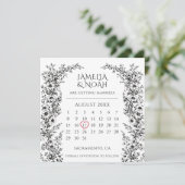 Moderne Zwarte en Witte Trouwkaart - Bewaar de Dat Save The Date (Staand voorkant)
