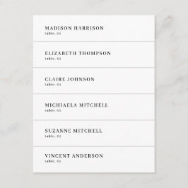 Moderne Zwarte en Witte Trouwtafel Naamkaartjes DI Kaart