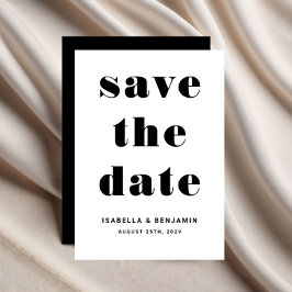 Moderne Zwarte En Witte Typografie Huwelijk Save The Date