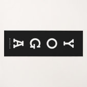 Moderne zwarte en witte typografie op maat yogamat (Voorkant (horizontaal))