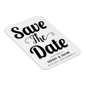Moderne zwarte en witte typografie Sparen de Datum Magneet (Rechterzijde)