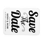 Moderne zwarte en witte typografie Sparen de Datum Magneet (Horizontaal)