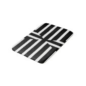Moderne, zwarte en witte vaste strepen, badmat (Gekanteld)