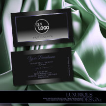 Moderne zwarte en witte verloopblauwe Lijst Logo