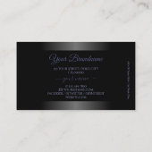 Moderne zwarte en witte verloopblauwe Lijst Logo Visitekaartje (Achterkant)