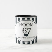 Moderne Zwarte en Witte Verticale Streep Custom Mok (Midden)