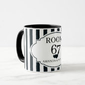 Moderne Zwarte en Witte Verticale Streep Custom Mok (Voorkant links)
