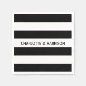 Moderne zwarte en witte vetstrepen, aangepaste nam servet (Voorkant)