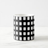 Moderne Zwarte en Witte Vierkanten Koffiemok (Center)