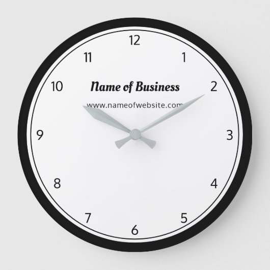Moderne zwarte en witte vlek, eenvoudig met cijfer grote klok (Voorkant)