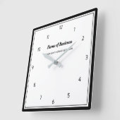 Moderne zwarte en witte vlek, eenvoudig met cijfer vierkante klok (Hoek)