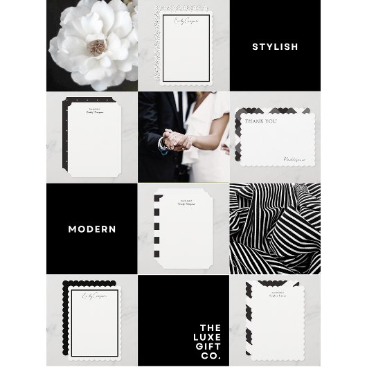 Moderne zwarte en witte vlek met dank voor uw kaar bedankkaart