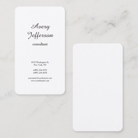 Moderne, zwarte en witte vlek Professional Visitekaartje (Voorkant / Achterkant)