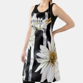 Moderne zwarte en witte vlekstrips, aangepaste naa schort (Insitu)