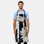 Moderne zwarte en witte vlekstrips, aangepaste naa schort (Gedragen)