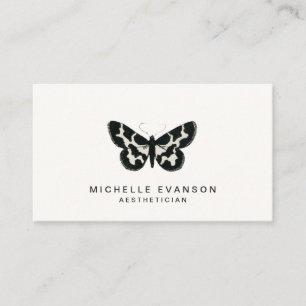 Moderne zwarte en witte vlinder Elegant Logo Visitekaartje