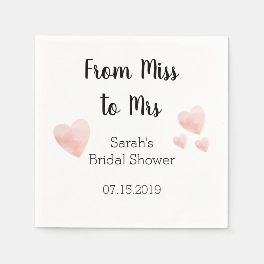 Moderne zwarte en witte Vrijgezellenfeest roze har Servet (Voorkant)