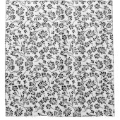 Moderne Zwarte en Witte Winterbessen Douchegordijn (Voorkant)