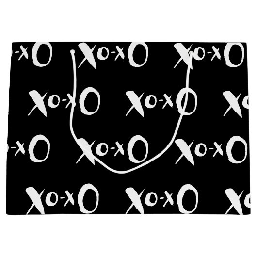 Moderne zwarte en witte XOXO grote cadeautas (Voorkant)