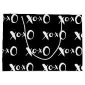 Moderne zwarte en witte XOXO grote cadeautas (Achterkant)