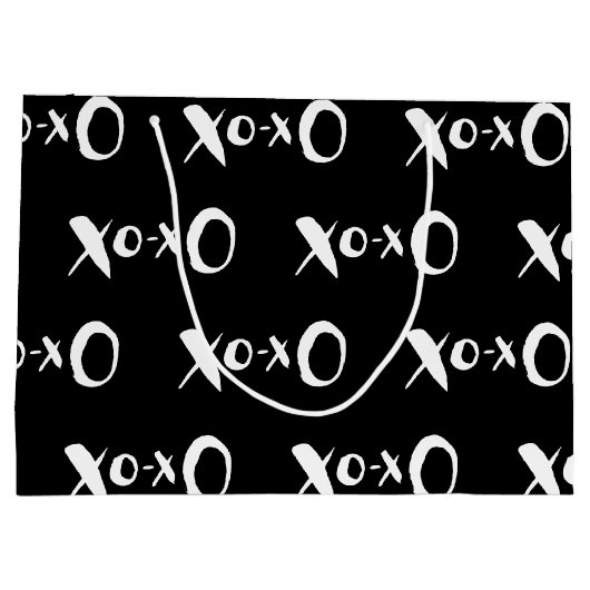 Moderne zwarte en witte XOXO grote cadeautas (Achterkant)