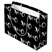 Moderne zwarte en witte XOXO grote cadeautas (Achterkant Gekanteld)