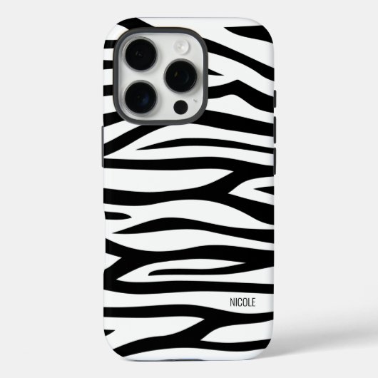 Moderne zwarte en witte zebra Afdrukken op maat Case-Mate iPhone Case (Achterkant)
