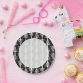 Moderne zwarte en zilveren kerstbomen papieren bordje (Feest)