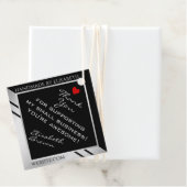 Moderne zwarte en zilveren kleine bedrijven Hartel Bedankjes Labels (In situ)