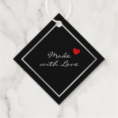 Moderne zwarte en zilveren kleine bedrijven Hartel Bedankjes Labels (Achterkant)