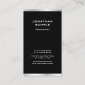 Moderne zwarte en zilveren professionele elegant visitekaartje (Achterkant)