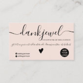 Moderne zwarte en zwarte orde Nederlandse dank Visitekaartje (Voorkant)