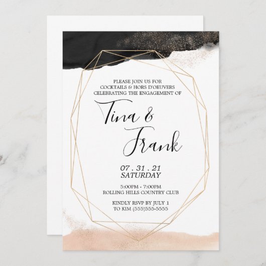 Moderne zwarte en zwarte roze kaart (Voorkant / Achterkant)