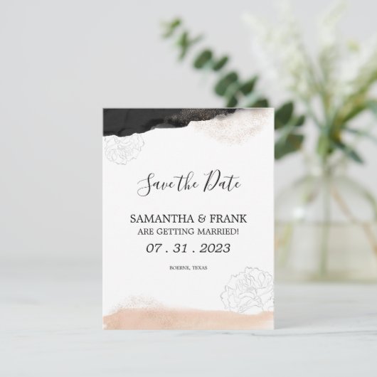 Moderne zwarte en zwarte roze opslaan Datum (Staand voorkant)