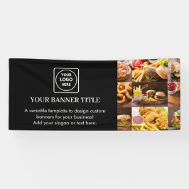 Moderne zwarte evenementenbanner met eigen merk spandoek