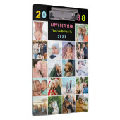 Moderne zwarte familie fotocollage aangepaste teks klembord (Rechts)