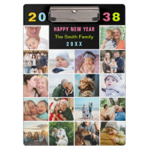 Moderne zwarte familie fotocollage aangepaste teks