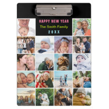 Moderne zwarte familie fotocollage aangepaste teks