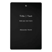 Moderne zwarte familie fotocollage aangepaste teks mini klembord (Achterkant)