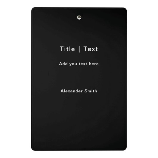 Moderne zwarte familie fotocollage aangepaste teks mini klembord (Achterkant)