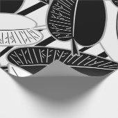 Moderne zwarte ficus verlaat abstracte striped afd cadeaupapier (Hoek)