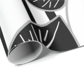 Moderne zwarte ficus verlaat abstracte striped afd cadeaupapier (Rol Hoek)