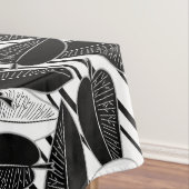 Moderne zwarte ficus verlaat abstracte striped afd tafelkleed (Voorbeeld)