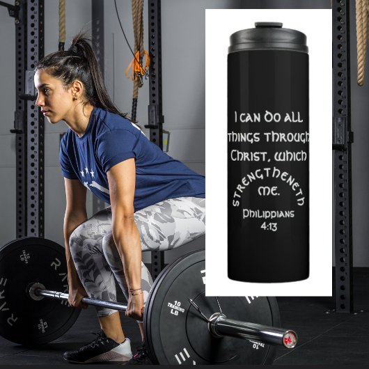 Moderne zwarte Filippijnen - Bijbelcitaat 4:13 Thermosbeker