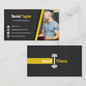 Moderne zwarte fitness Personal Trainer met foto Visitekaartje (Voorkant / Achterkant)
