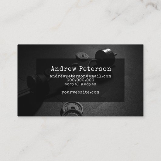 Moderne zwarte fitness personal trainer workout visitekaartje (Achterkant)